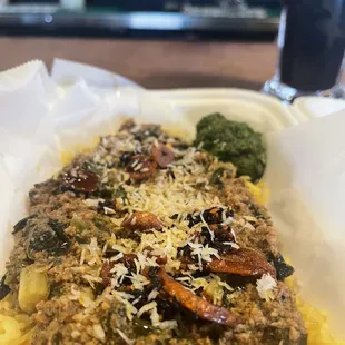 a plate of food on a table