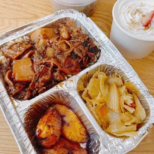 Jack Fruit Brown Stew Lunch Special (choice of rice and side)