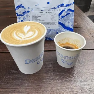 The bag with our cappuccino and espresso