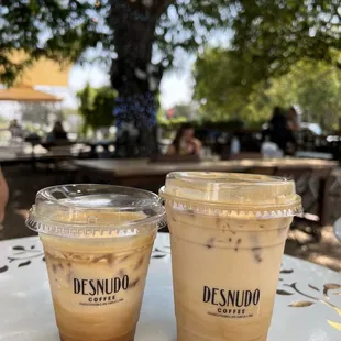 miso brown sugar cappuccino and miso brown sugar latte