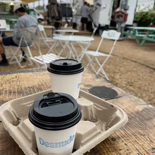 To go drinks :) cappuccino and americano
