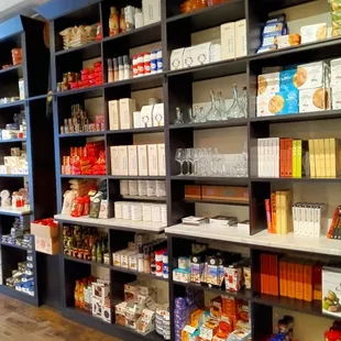 shelves full of products