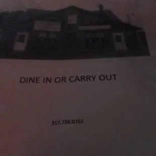 a menu for a restaurant