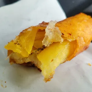 Inside banana and jack fruit turon