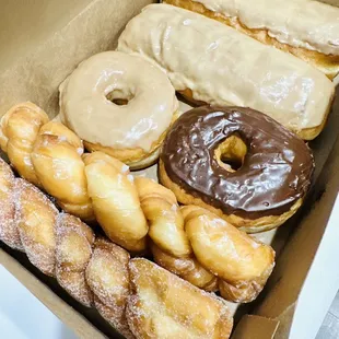 maple and chocolate donuts