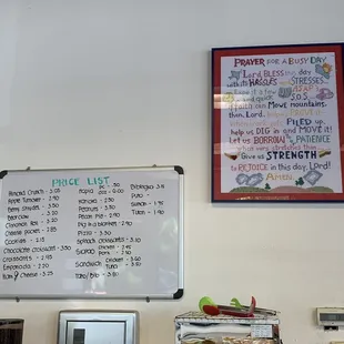 Menu/Price List