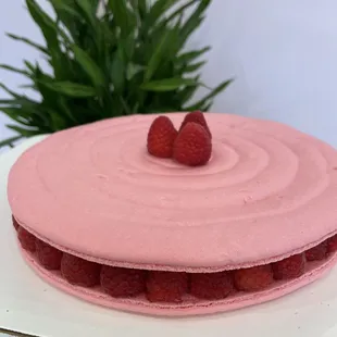 8&quot; giant macaron with raspberry, lychee and strawberry cream
