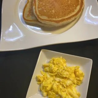 Pancakes with Smoked Sausage and Eggs