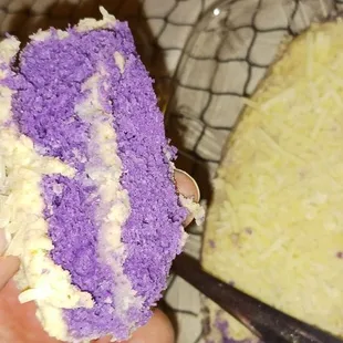 Mini yema cake  It's ube cake with yema cream butter and cheese so light fluffy and delicious
