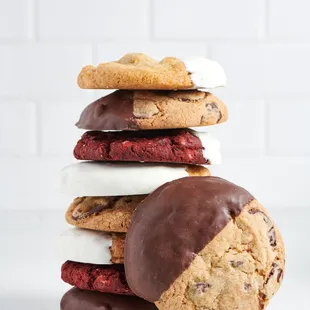 Our famous hand-dipped white- and dark-dipped cookies...YUM!