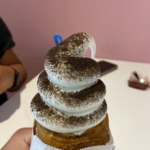 Milk Ice Cream, Fish Cone, Nutella filling Oreo Crumbs