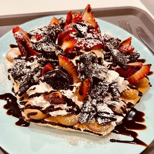 Strawberry egg waffle