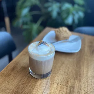 Track in the Snow latte  and blueberry muffin