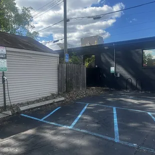 Electric car parking outside