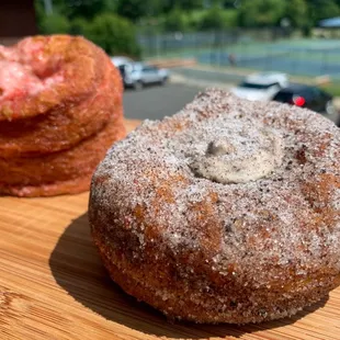 Cookies + Cream and strawberry kronuts