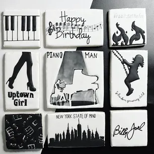 Billy Joel themed cookies