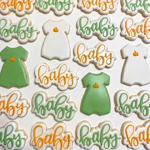 Simple little pumpkin baby shower cookies