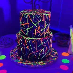 a neon cake