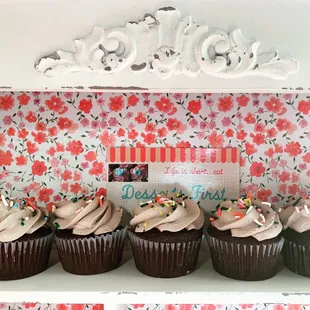 Triple chocolate cupcakes.