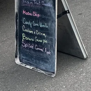 Cupcake menu- the favorites were spiced caramel apple and banana cream pie (even for chocolate lovers)