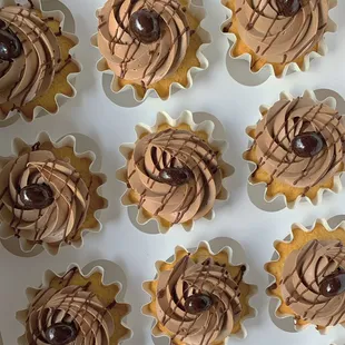 Vanilla cupcakes with chocolate espresso buttercream