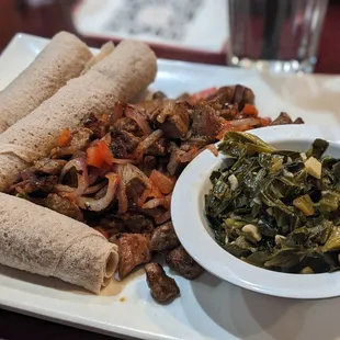 Tibs: Injera, Lamb, and Gomen