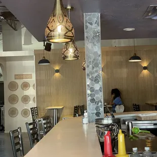 a view of the dining area