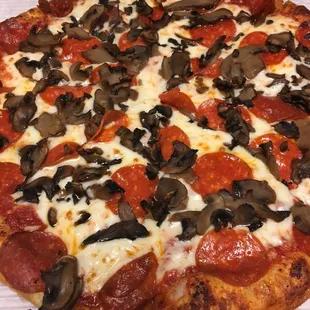 Pepperoni - mushroom pizza