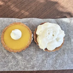 Lemon curd and banana cream tart