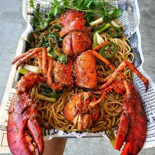 House Special Lobster with garlic noodles
