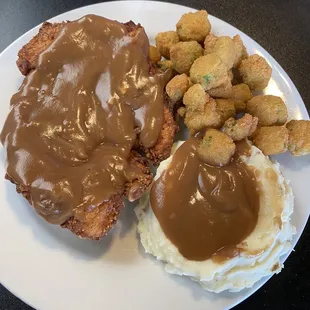 Chicken fried chicken dinner