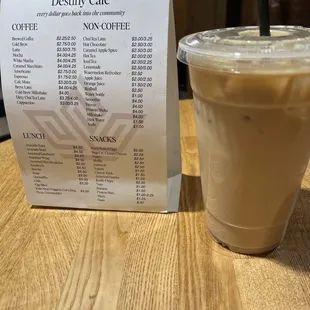 Vanilla iced latte 4$