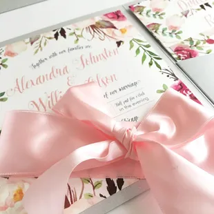 Watercolor Floral Pocketfold invitation