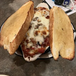 two slices of bread on a plate