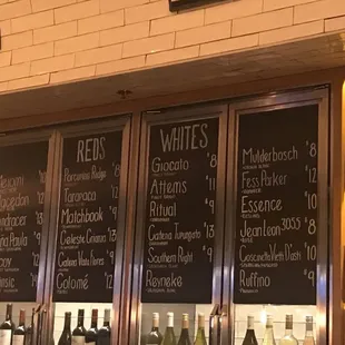 menus on the wall of a restaurant