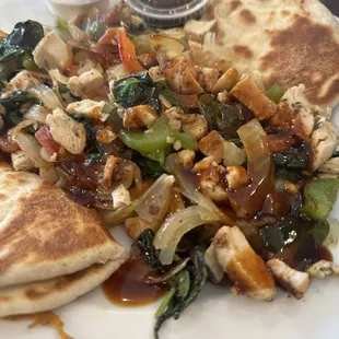 Siracha bourbon chicken