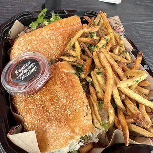 3rd St. Detroit Cheesesteak with garlic cilantro fries