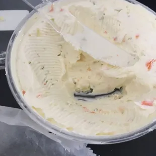 Tub of veggie cream cheese, was a bit pricey