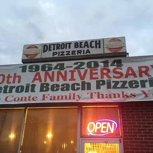 Entrance to Detroit Beach Pizzeria, Monroe, Michigan