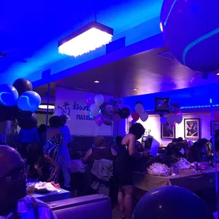 a group of people at a party