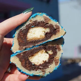 XL Brownie Cheesecake Stuffed Cookie
