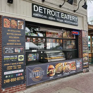 the front of the restaurant