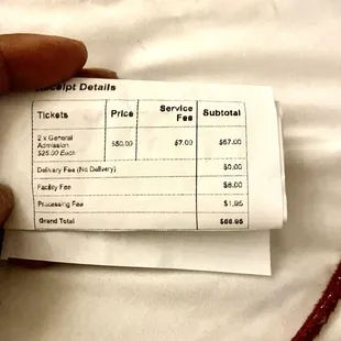 Receipt of Total cost not refunded
