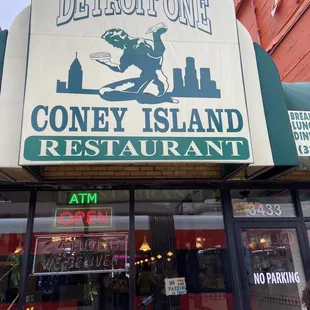 the front of the restaurant