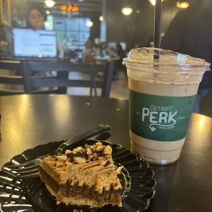 Hazelnut Latte tart and Iced Spirit of Detroit
