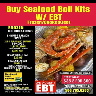 Seafood boil 2 for $60