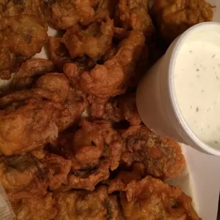 Batter fried mushroom.