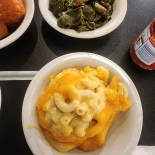 Sides - mac n cheese and greens