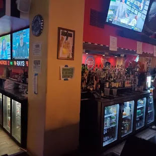 the bar and the televisions
