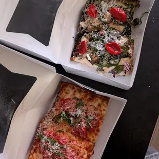 Veggie Slice Pizza and Cheese Slice Pizza